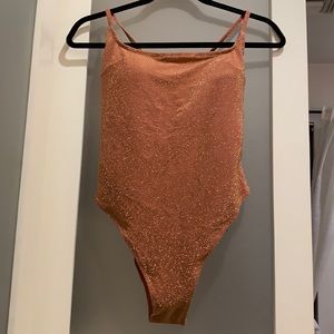 NWT! H&M Dust Pink Glitter One Piece Bathing Suit